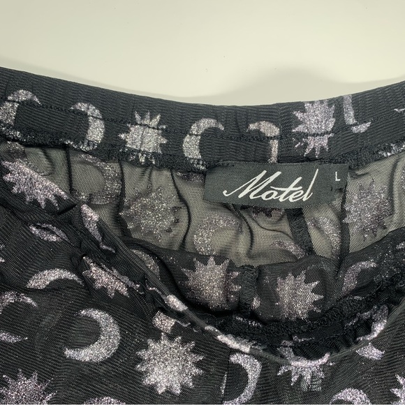 Black Mesh Shorts Sheer Glitter Moon High Waisted Shorts from Motel - Picture 5 of 7